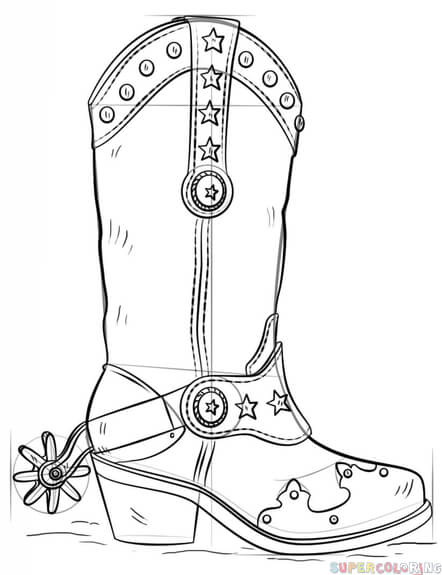 How to draw a cowboy boot step by step drawing tutorials