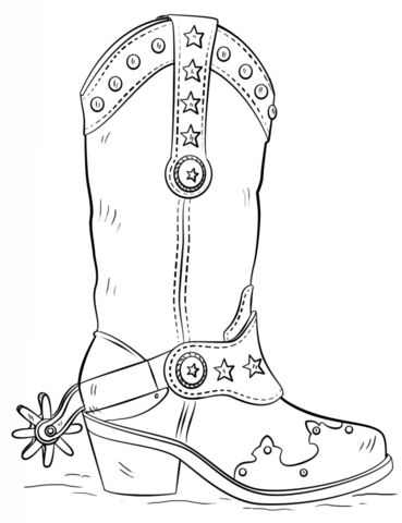 Cowboy boot coloring page cowboy boots drawing cowboy crafts coloring pages