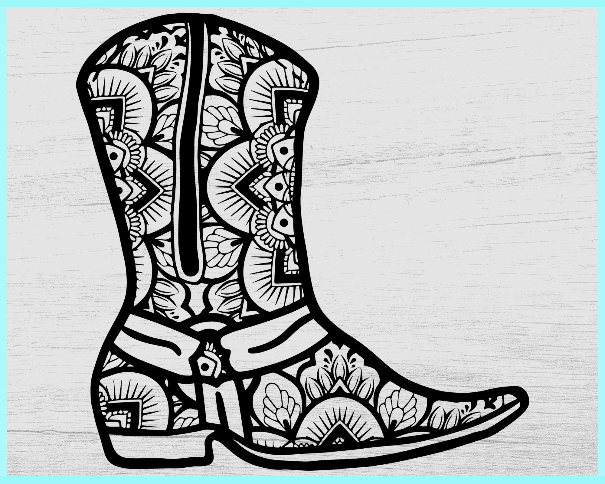 Cowgirl boot mandala svg cowboy boot svg cowboy boots zentangle svg zentangle boots boot cowboy western mandala clipart cowgirl boot