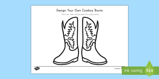 Wboy boots design template activity for kids usa