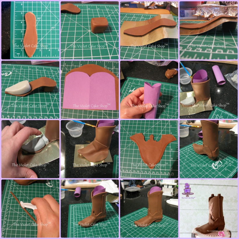 Girly western birthday cake plus cowboy boot topper pictorial the violet cake shopâ