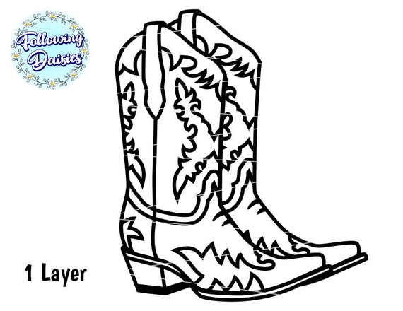 Cowboy boots svg western rodeo ranch cowgirl farm svg files for cricut and silhouette paper cut template