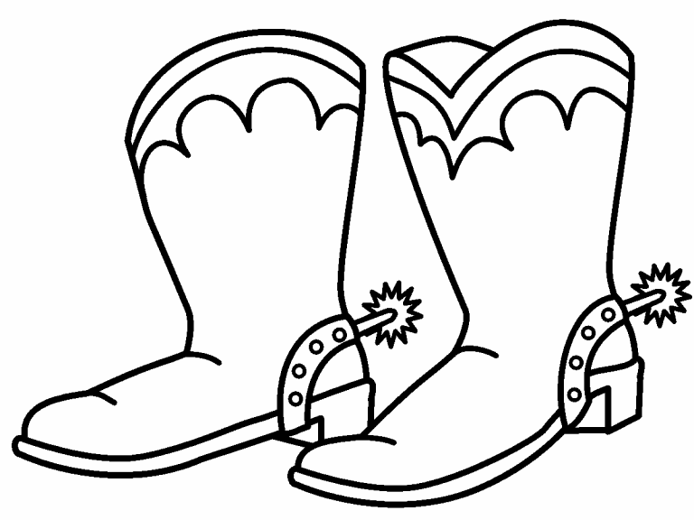 Cowboy boots coloring page