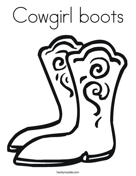 Cowgirl boots coloring page