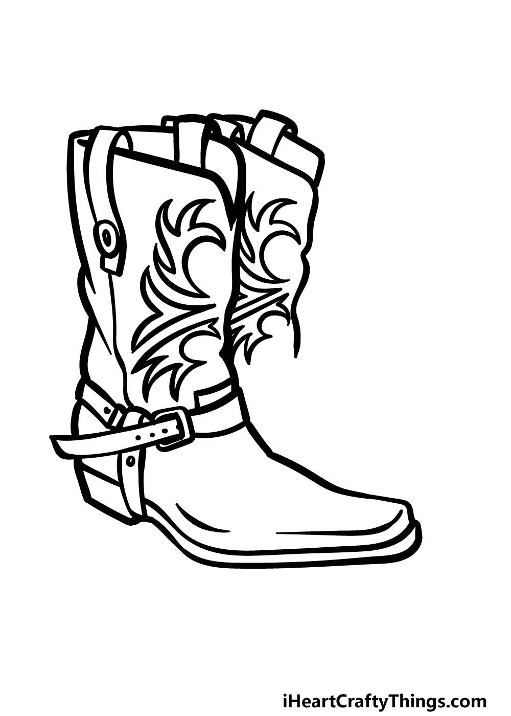 Cowboy boots drawing