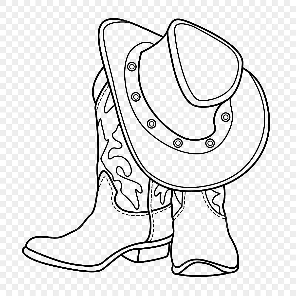 Black cowboy hat cowboy boots clipart cow drawing cowboy hat drawing cowboy drawing png transparent clipart image and psd file for free download