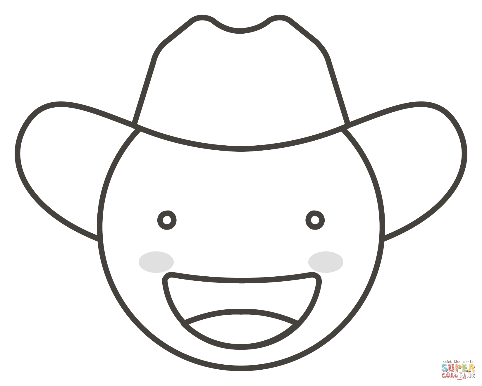 Cowboy hat face coloring page free printable coloring pages