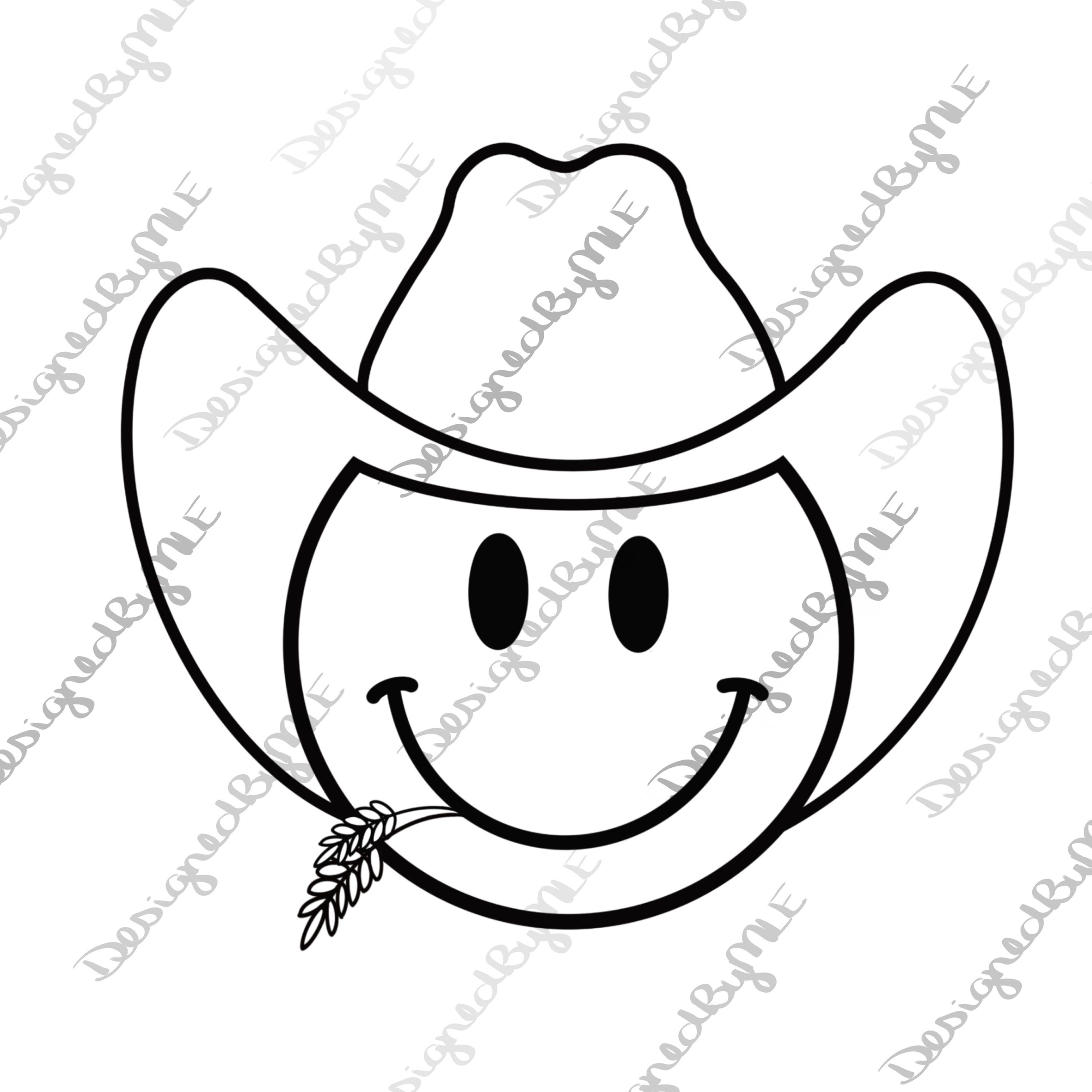 Cowboy happy face svg png farmer happy face cowboy smile face farmer smile face country happy face instant download