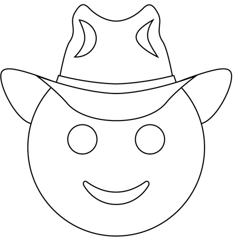 Cowboy hat face coloring page free printable coloring pages