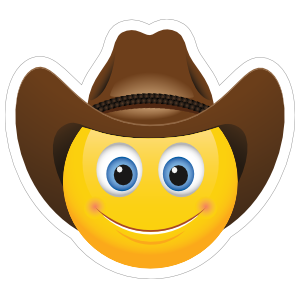 Cute cowboy with brown hat emoji sticker