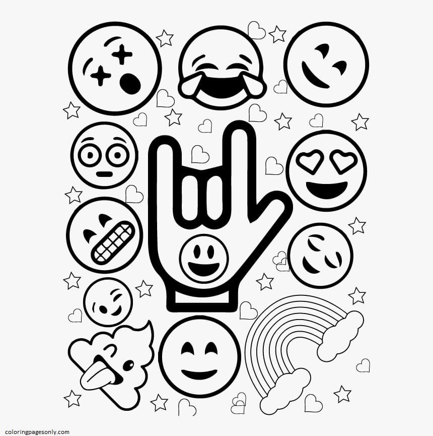 Emoji coloring pages printable for free download