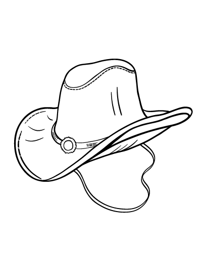 Free cowboy hat coloring page