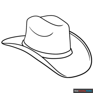 Cartoon cowboy hat coloring page easy drawing guides