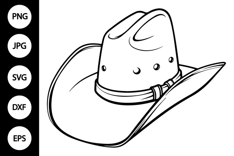 Outline cowboy hat svg coloring page