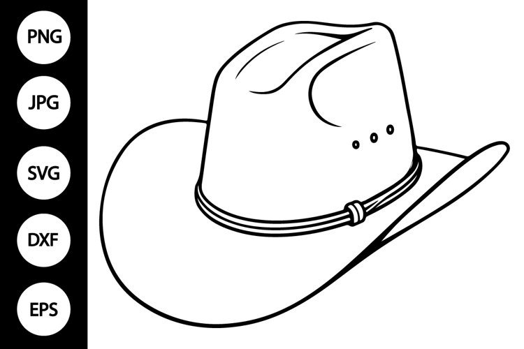 Outline cowboy hat svg coloring page