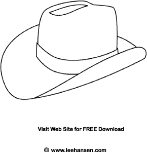 Ten gallon cowboy hat line art coloring page