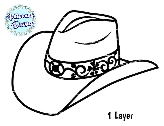 Cowboy hat svg western rodeo ranch cowgirl farm svg files for cricut and silhouette paper cut template instant download