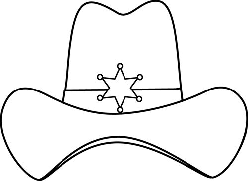 Sheriff printable black and white sheriff cowboy hat clip art image