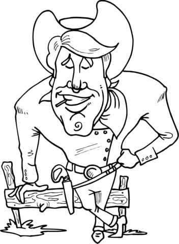 Good cowboy coloring page free printable coloring pages