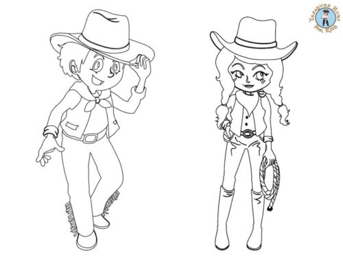 Cowboy coloring page