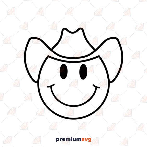 Cowboy smiley face svg cowboy emoji svg and png files emoji coloring pages emoji svg emoji tattoo