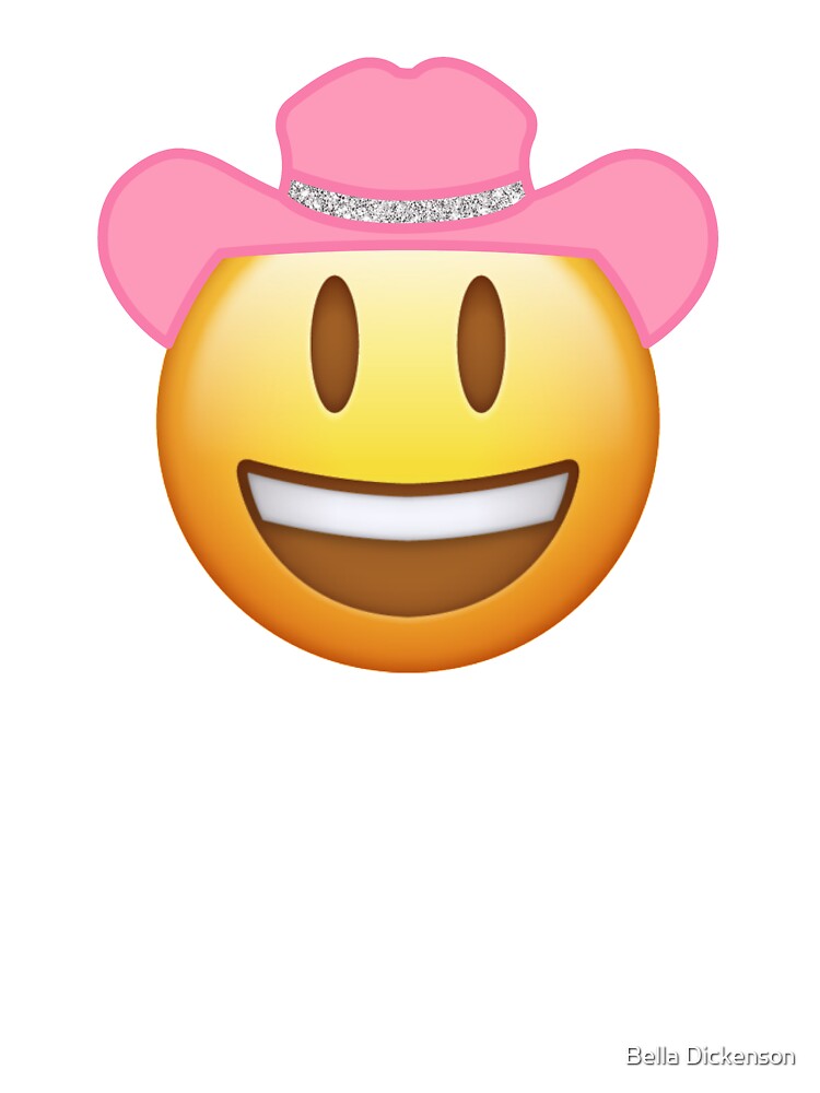 Cowboy emoji pink cowgirl hat kids t