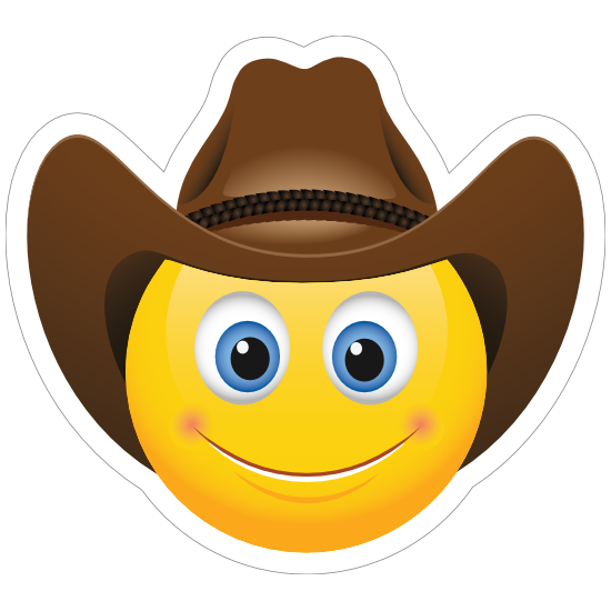 Cute cowboy with brown hat emoji sticker