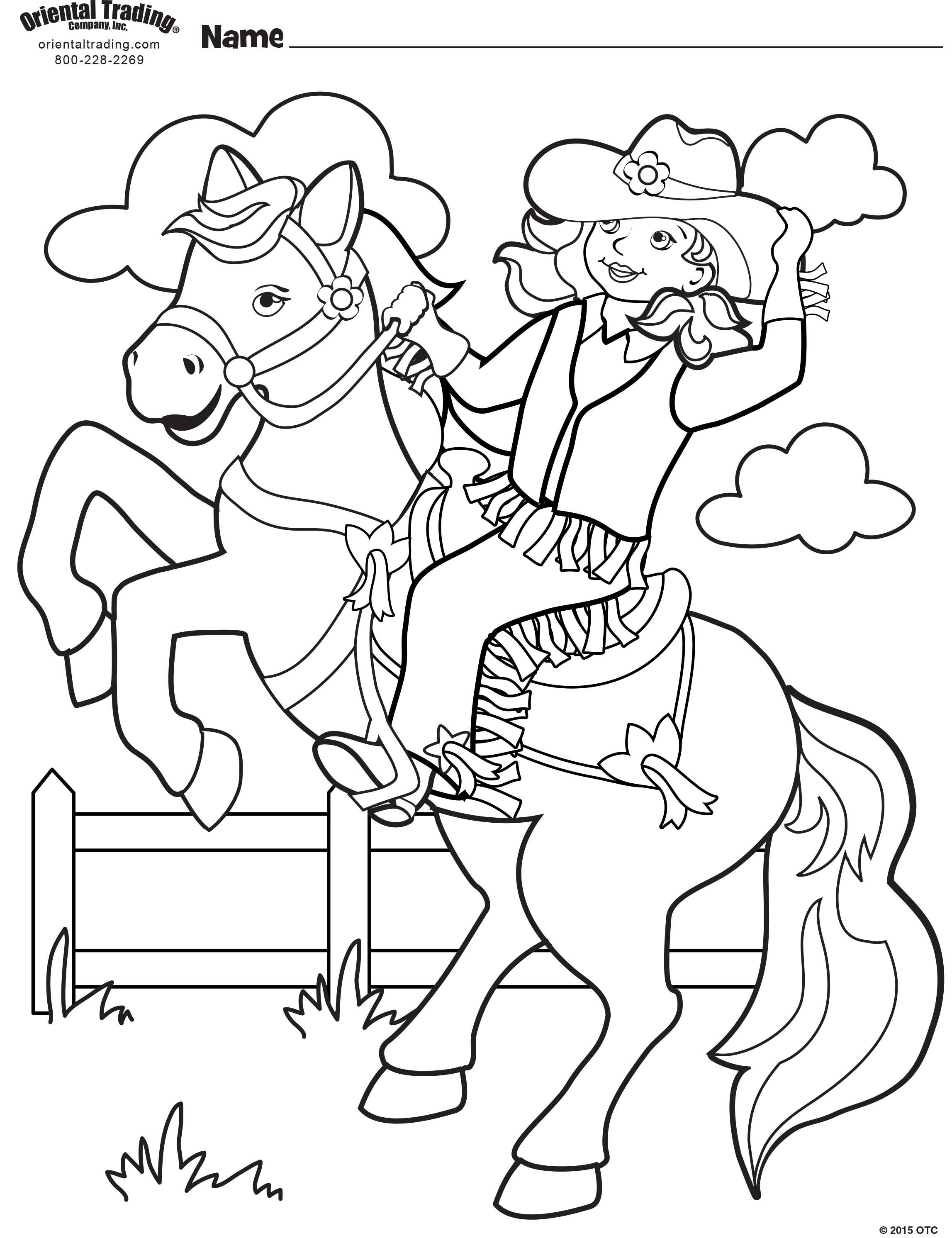 Cowgirl coloring page coloring pages fall coloring pages kid coloring page