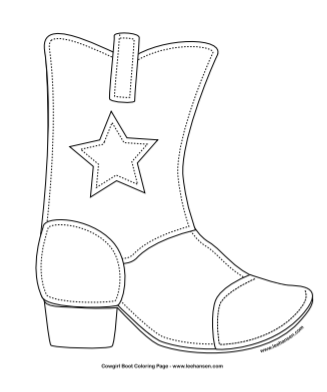 Cowboy boot coloring page printable