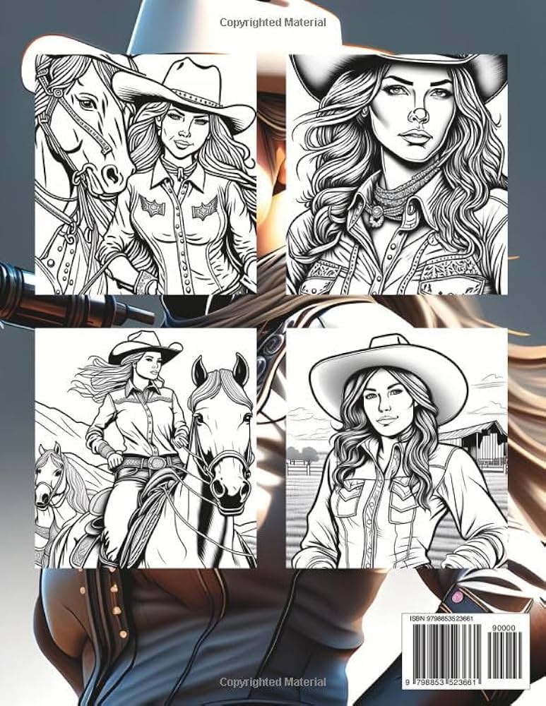 Cowgirls in heartland coloring book for cowgirls thomas david books