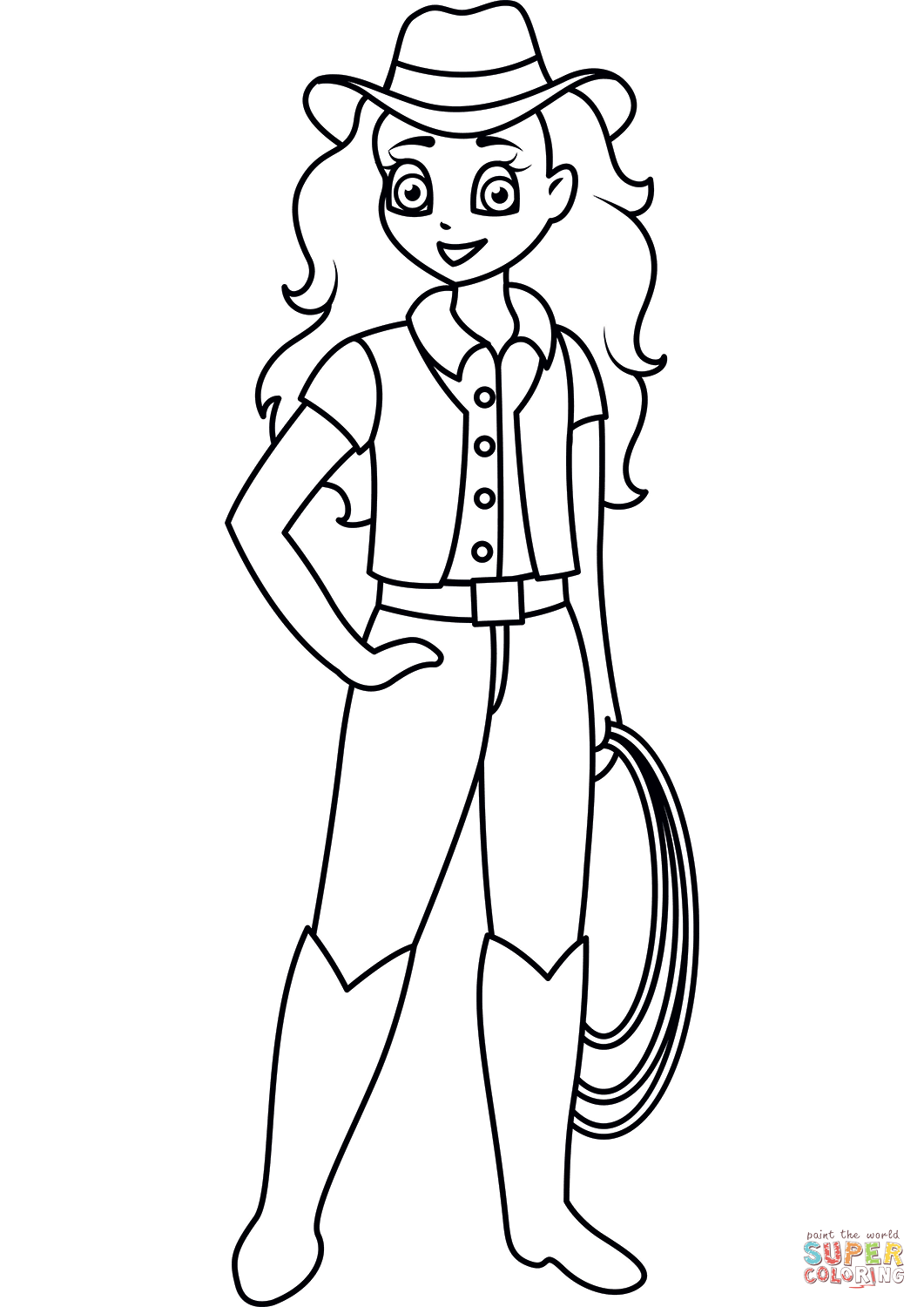 Cowgirl coloring page free printable coloring pages