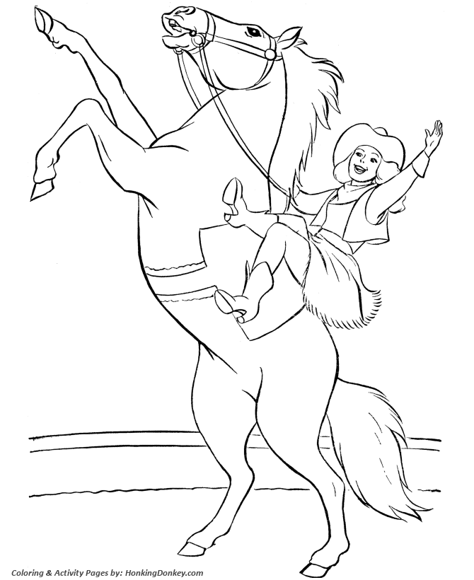 Circus animal coloring pages printable performing circus horses coloring page and kids activity sheet