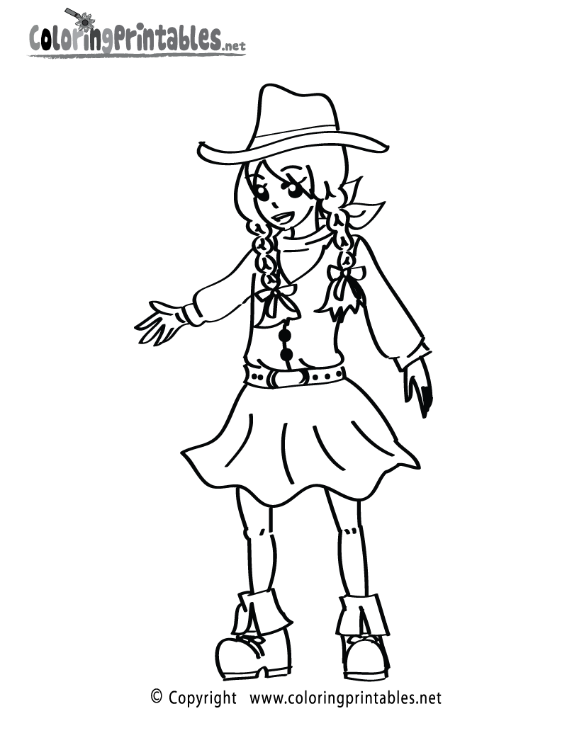 Cowgirl coloring page