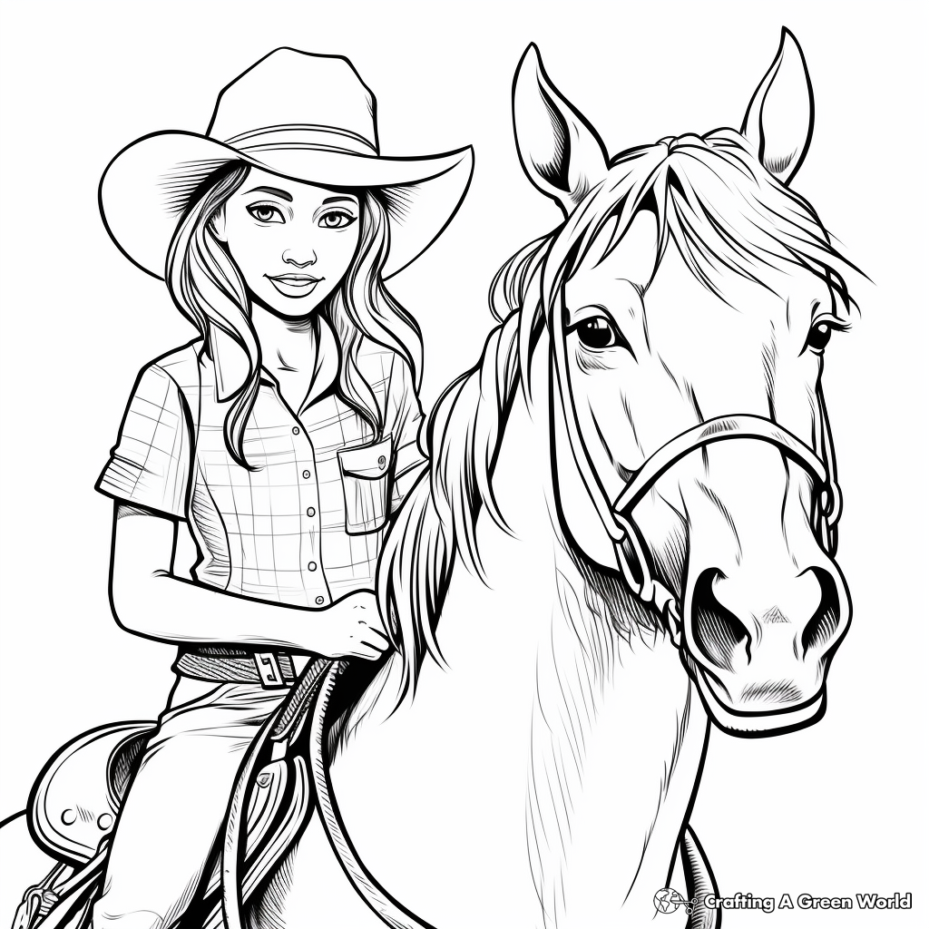 Western horse coloring pages