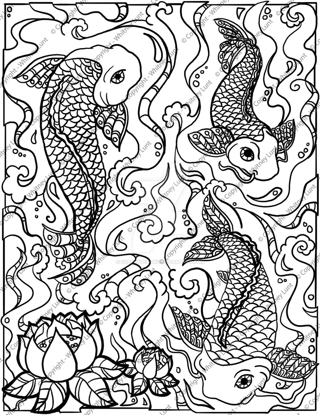 Koi coloring page by cheekydesignz on