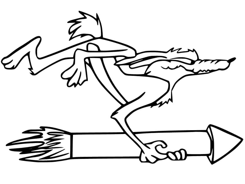 Flying wile e coyote coloring page