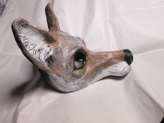 Coyote mask animal costume mask spirit mask desert masquerade mask animal totem wild dog costume made to order custom made