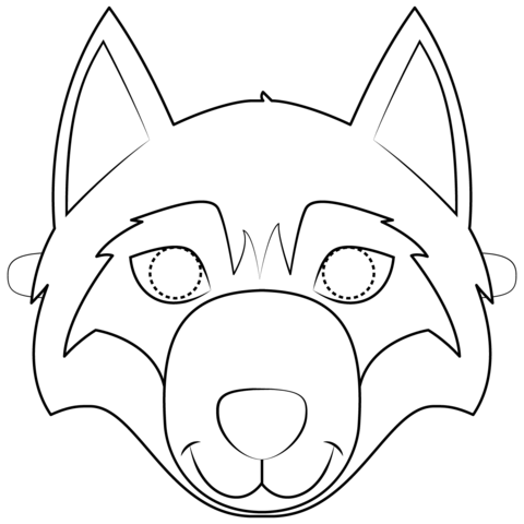 Wolf mask coloring page free printable coloring pages