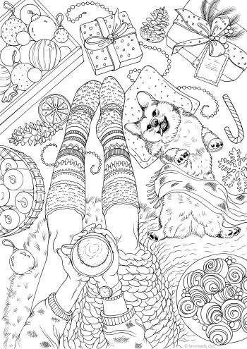 Cozy scene â favoreads coloring club