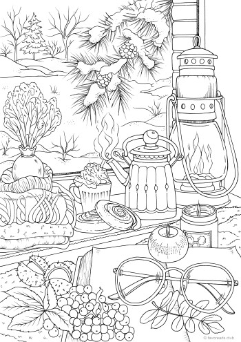 Cozy window scene â favoreads coloring club