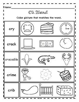 Cr blend worksheets blends worksheets phonics lessons worksheets