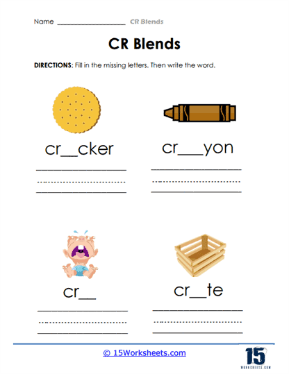 Cr blends worksheets