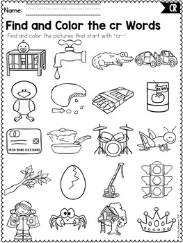 Consonant beginning r blends worksheets