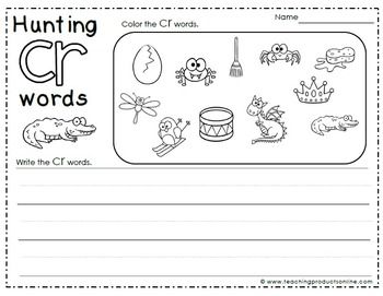 Consonant blends cr digraph early literacy activities digraph student learning