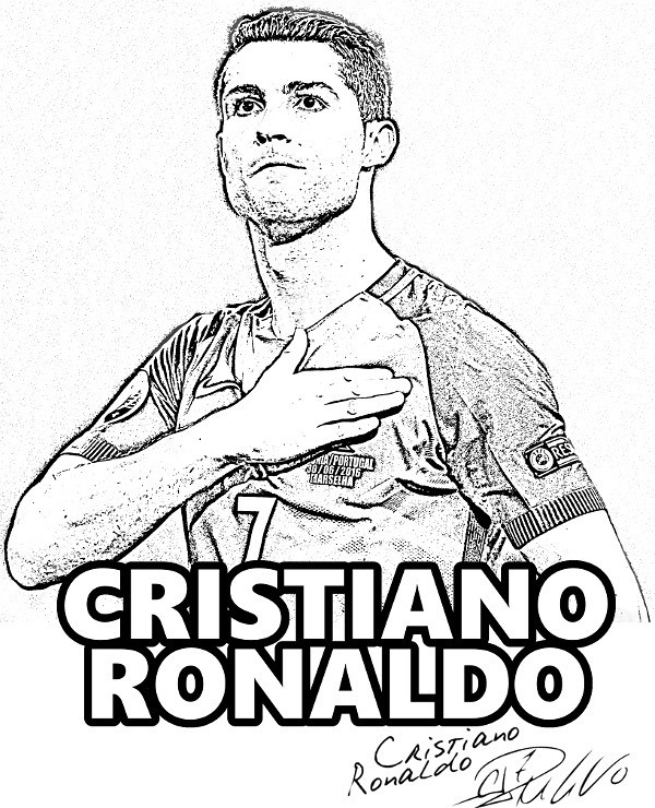 Cristiano ronaldo to color coloring page real madrid topcoâ