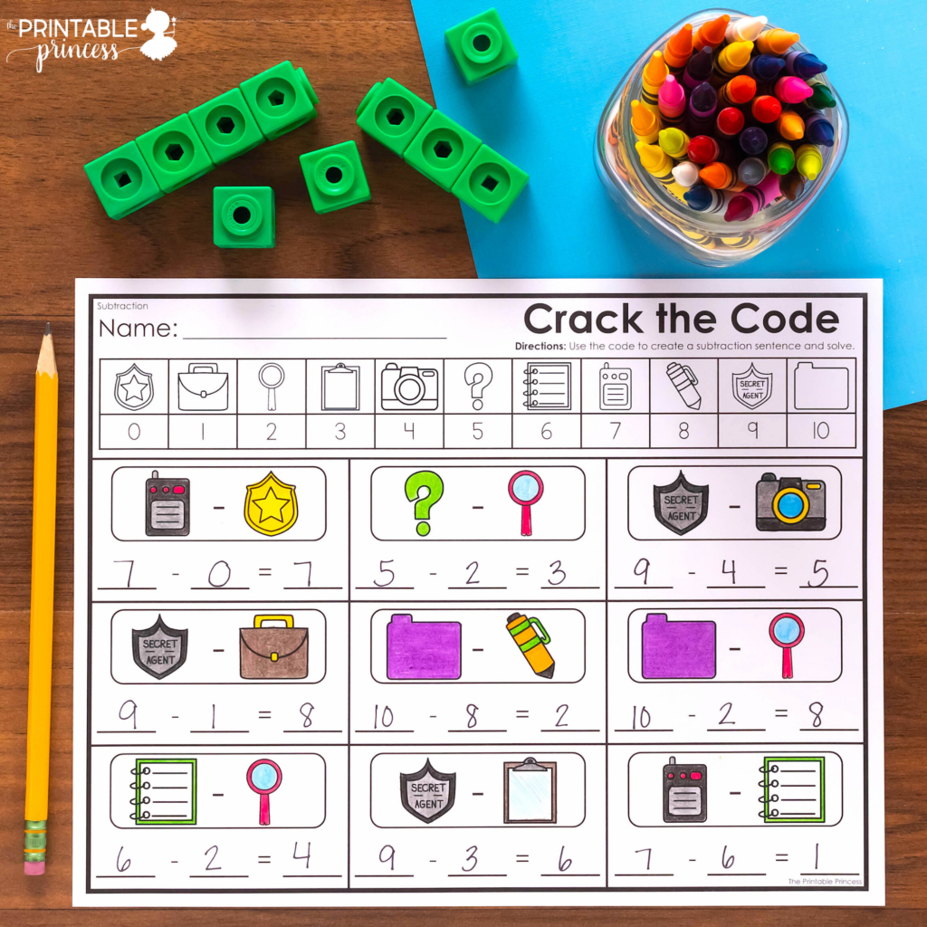 Crack the code addition and subtraction worksheets