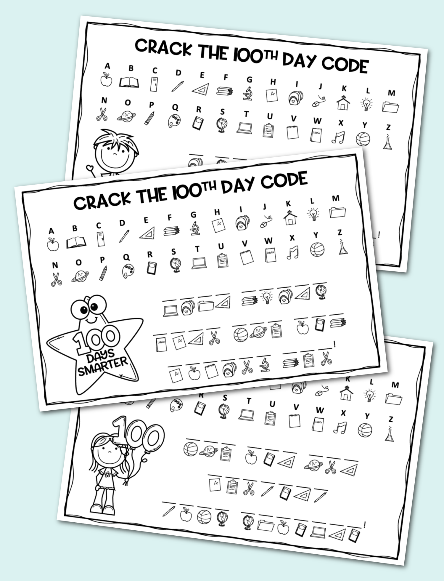 Crack the code days of school activity