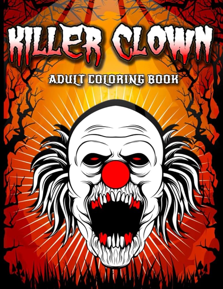 Killer clown adult coloring by publications skull crafts