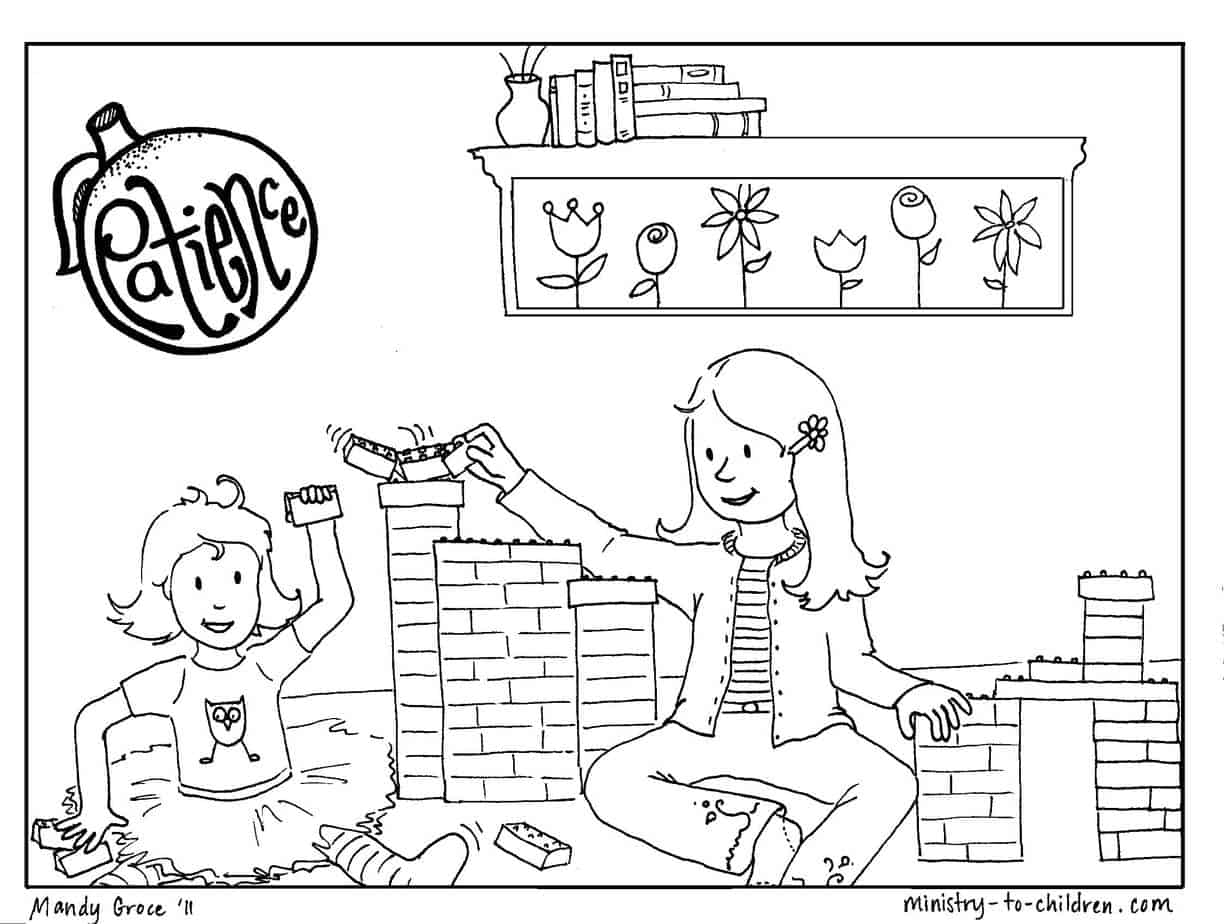 Patience coloring page for kids free printable