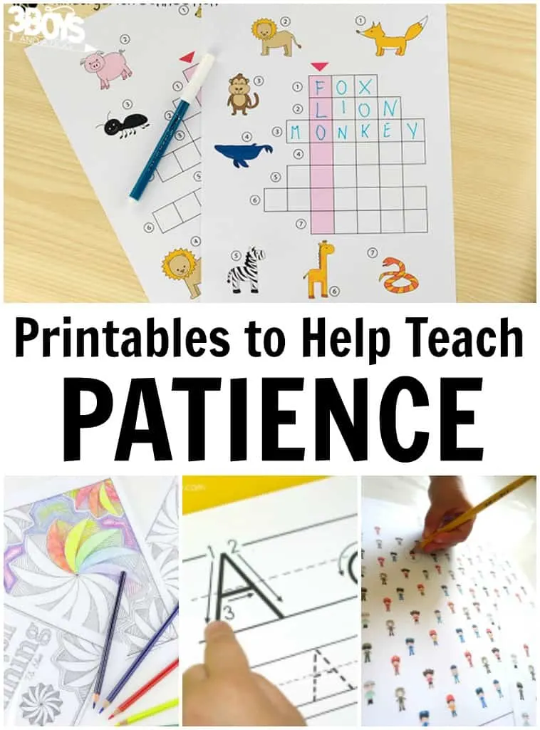 Fun patience worksheets for kids